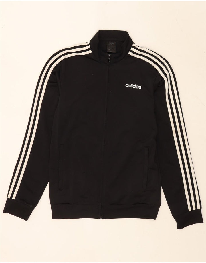 Adidas Hombre Chándal Top Chaqueta Pequeña Poliéster Negro