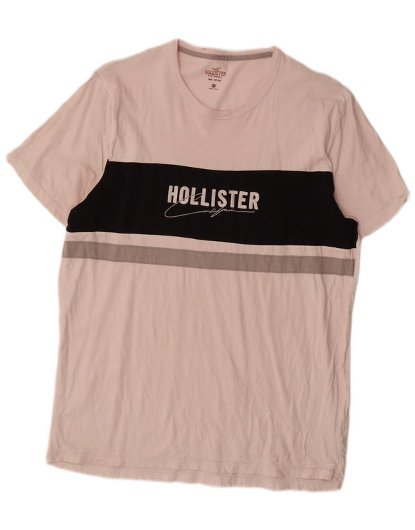 Hollister Mujer Camiseta Gráfica Top UK 40 XL Algodón Color Block Rosa