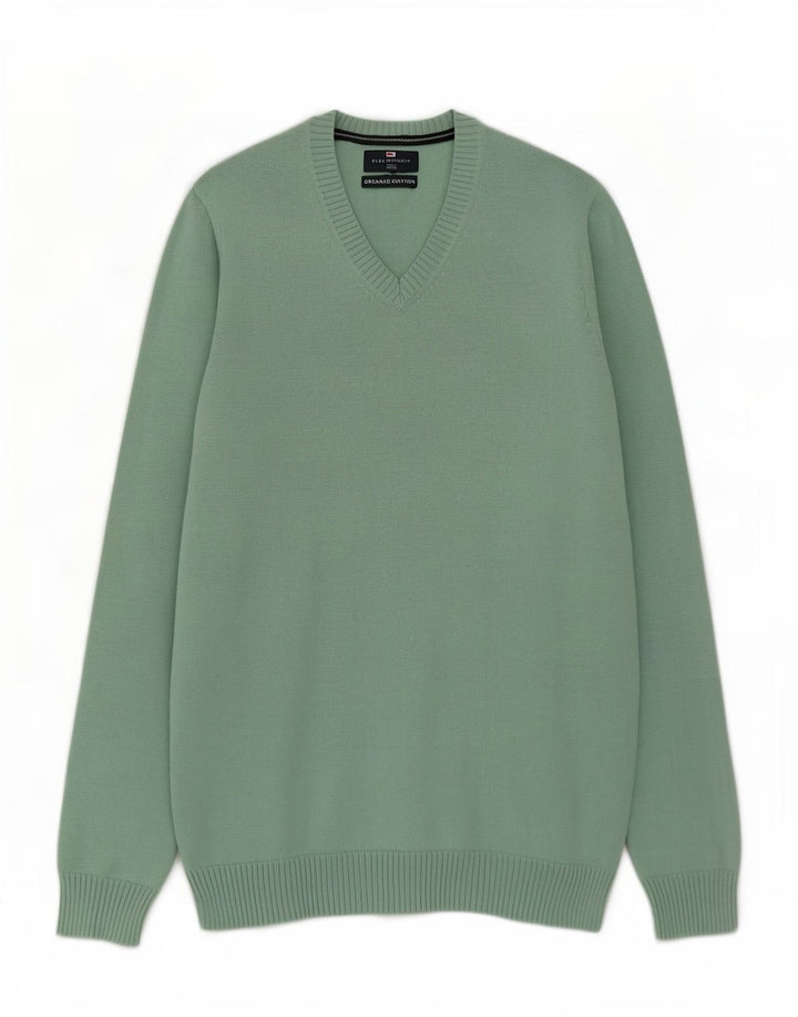 Marks & Spencer Jersey con Cuello en V Azul Harbor para Hombre Algodón Verde Medio