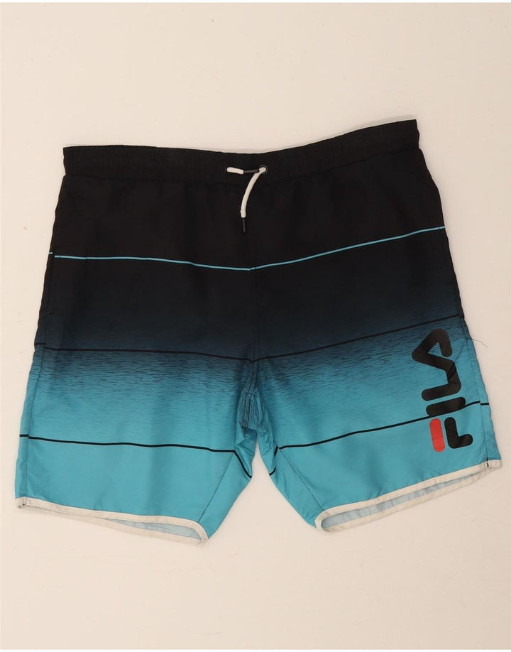 Fila Hombre Graphic Bañador Shorts Azul Medio Colorblock Poliéster