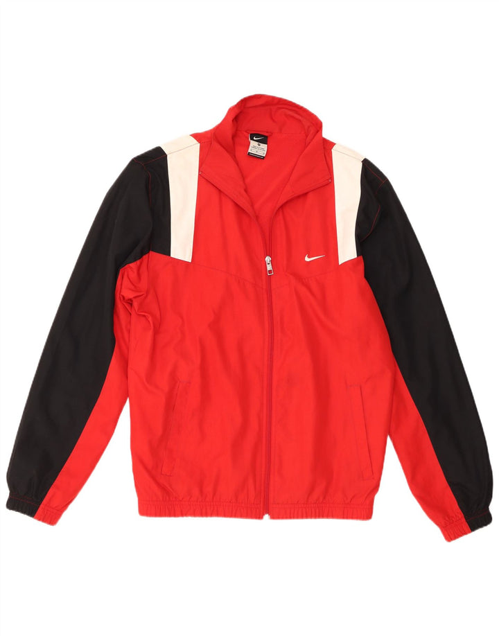 Nike - Chaqueta de chándal para hombre, color rojo medio, poliéster con bloques de color