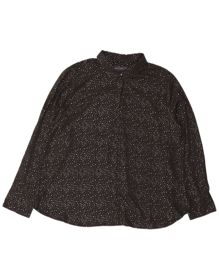 Marks & Spencer Blusa extragrande para mujer UK 40 XL Negro manchado