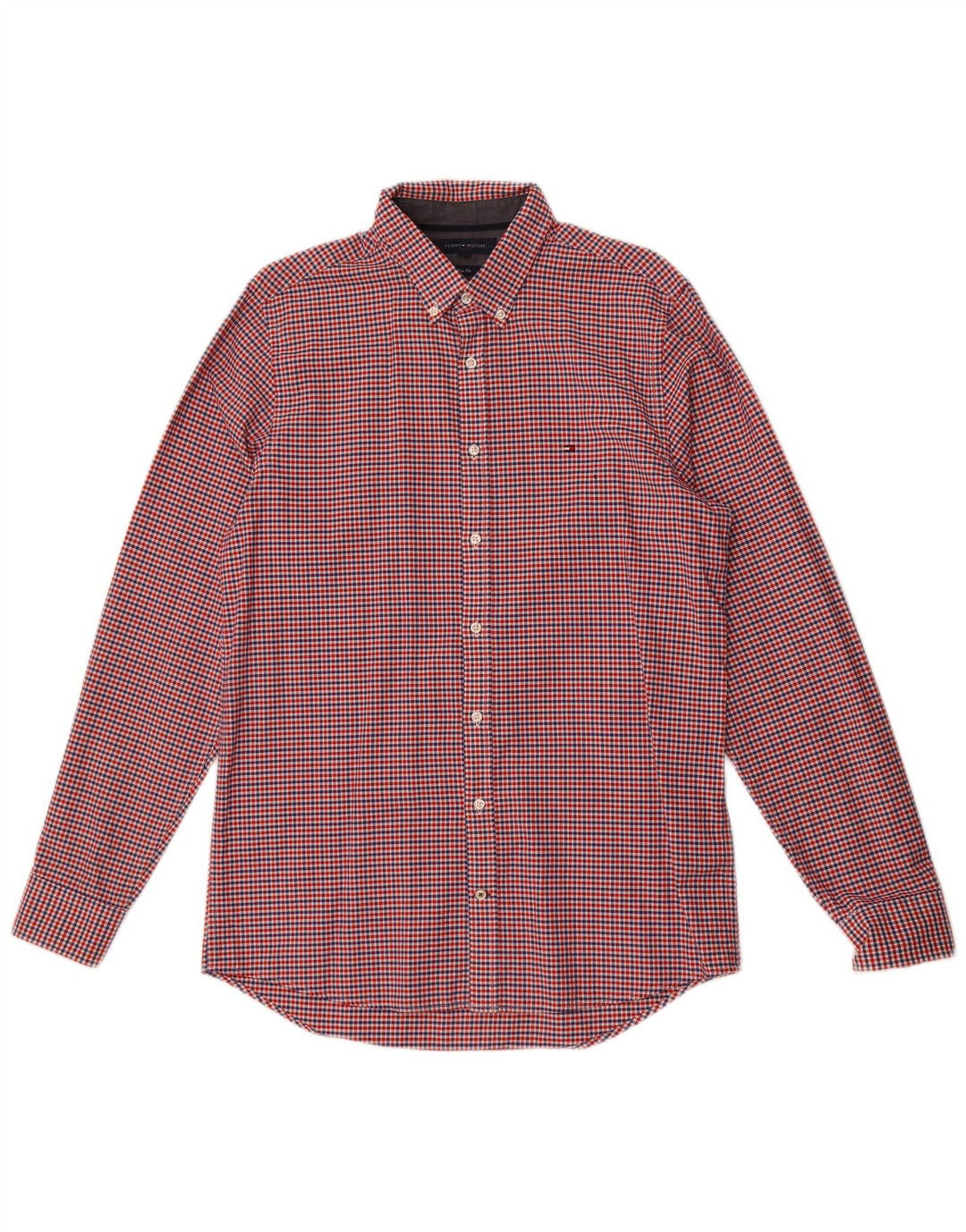 Camisa Tommy Hilfiger Slim Fit de algodón a cuadros multicolor grande para hombre