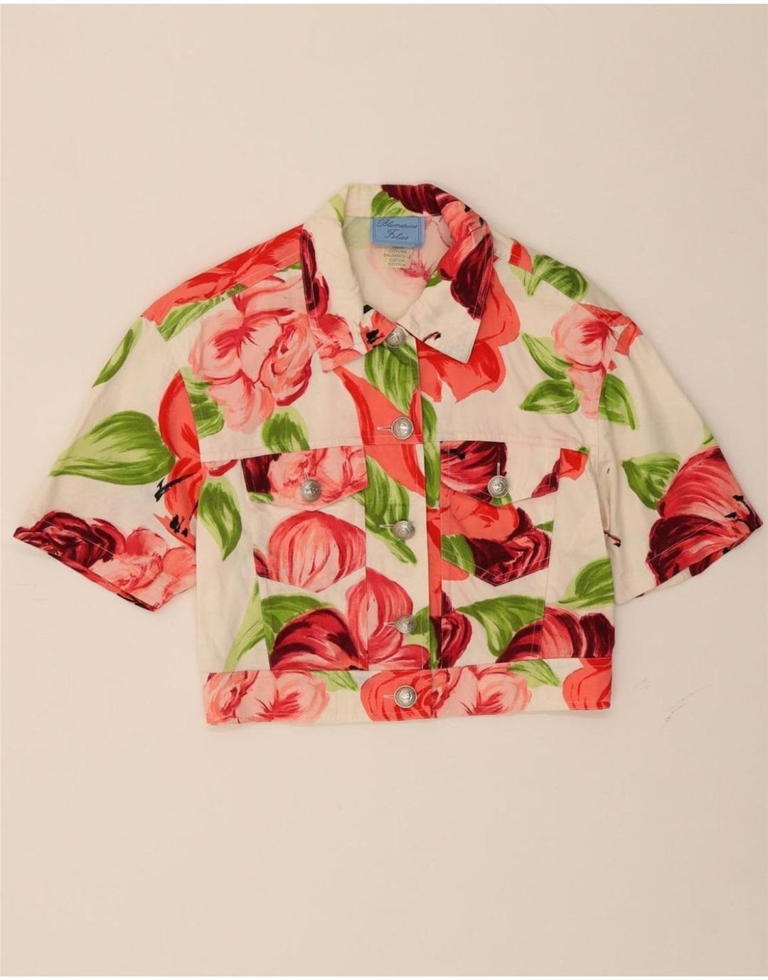 BLUMARINE Womens Bolero Jacket UK 12 Medium Multicoloured Floral Vintage Blumarine and Second-Hand Blumarine from Messina Hembry 