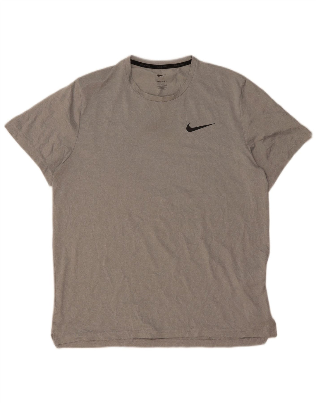 Camiseta Nike Dri Fit para hombre Top poliéster gris grande