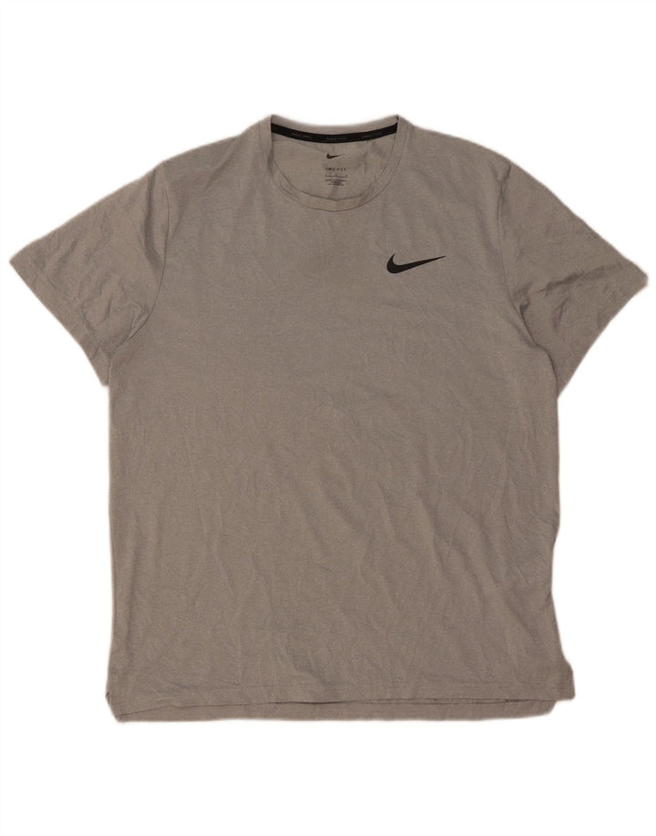 Camiseta Nike Dri Fit para hombre Top poliéster gris grande