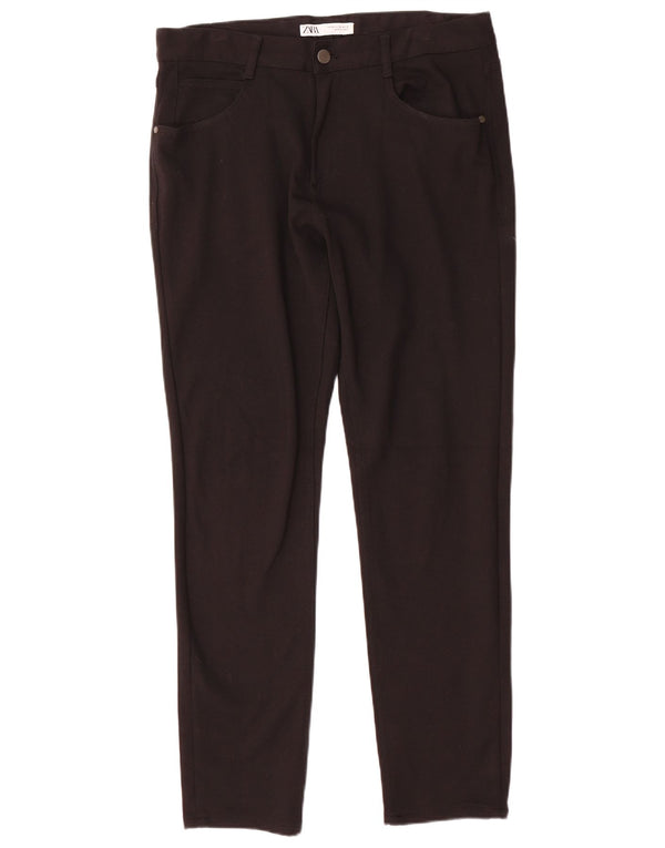 Zara Mens Slim Casual Pantalones EU 42 Large W32 L31 Algodón Negro