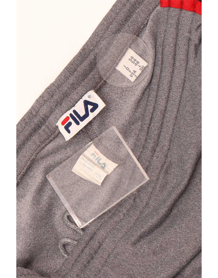 Fila Pantalón De Chándal Para Hombre Grande Gris Colorblock Poliéster