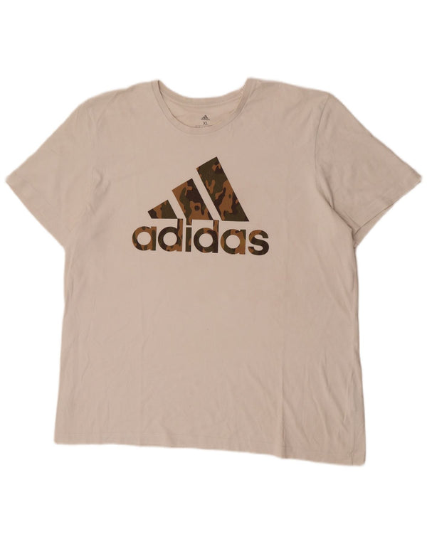 Adidas Camiseta gráfica para hombre Top XL Off White Cotton