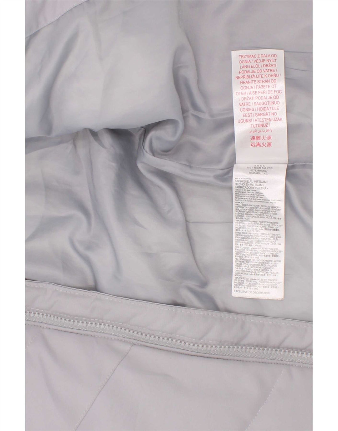 Nike Chaqueta acolchada con capucha para niño 5-6 años Gris medio Poliéster