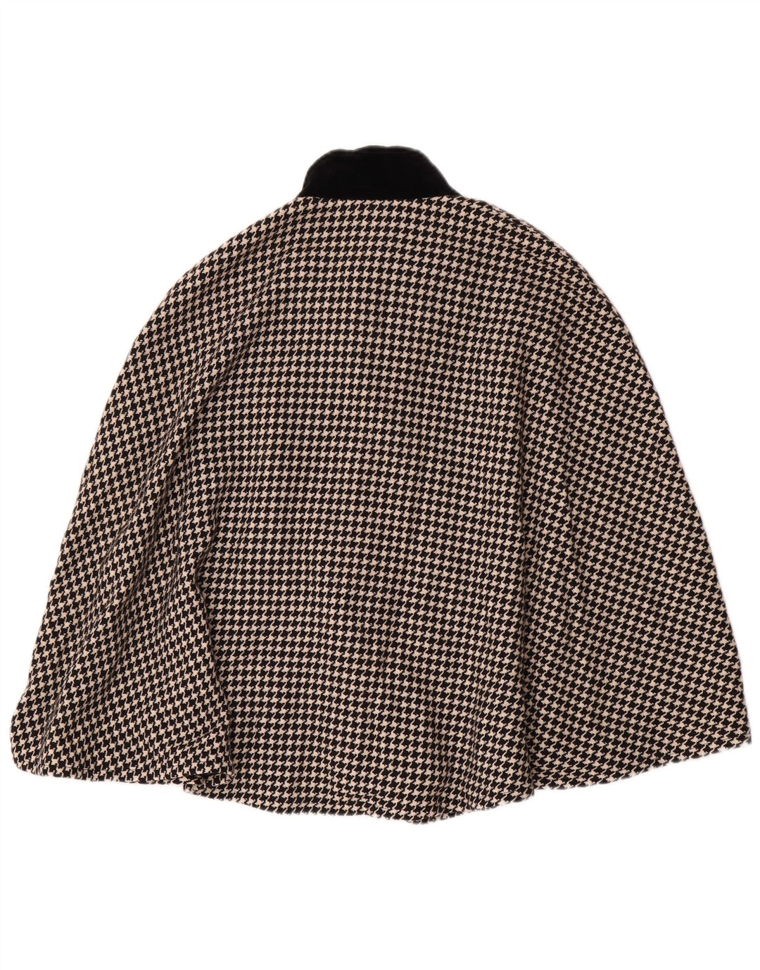 Regina Schrecker Poncho para mujer IT 42 Lana de pata de gallo negra mediana
