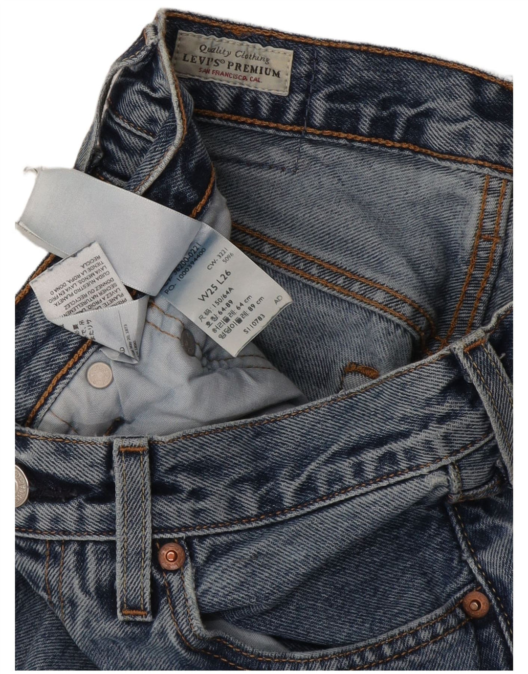 Vaqueros Levi's Mujer 501 Rectos W25 L26 Algodón Azul