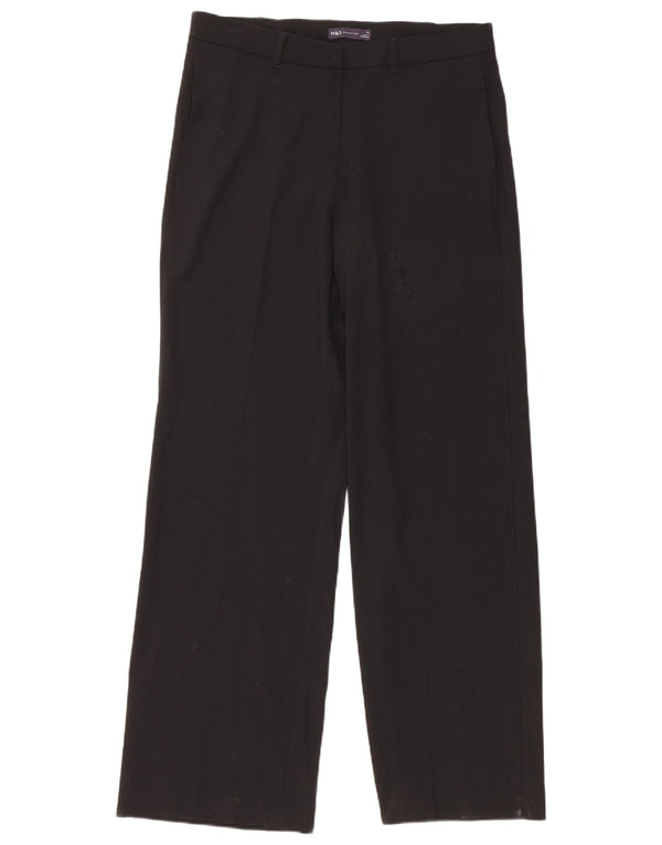 Marks & Spencer Pantalones de traje rectos para mujer UK 44 Large W34 L32 Negro