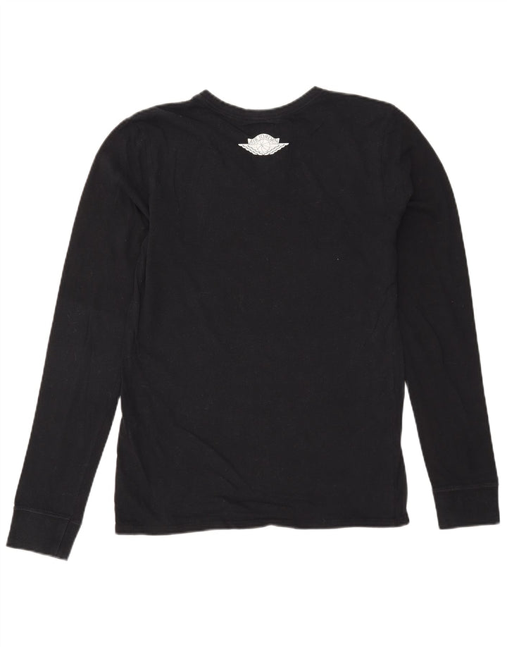 Jordan Mens Graphic Top Manga Larga Pequeño Algodón Negro