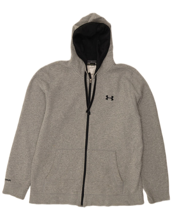 Under Armour Mens Zip Hoodie Sweater Large Grey Flecked Sports
