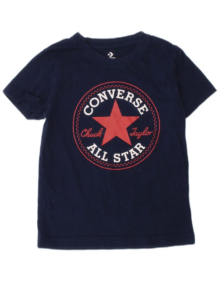 CONVERSE Camiseta estampada Chuck Taylor para niños 4-5 años Azul marino Algodón