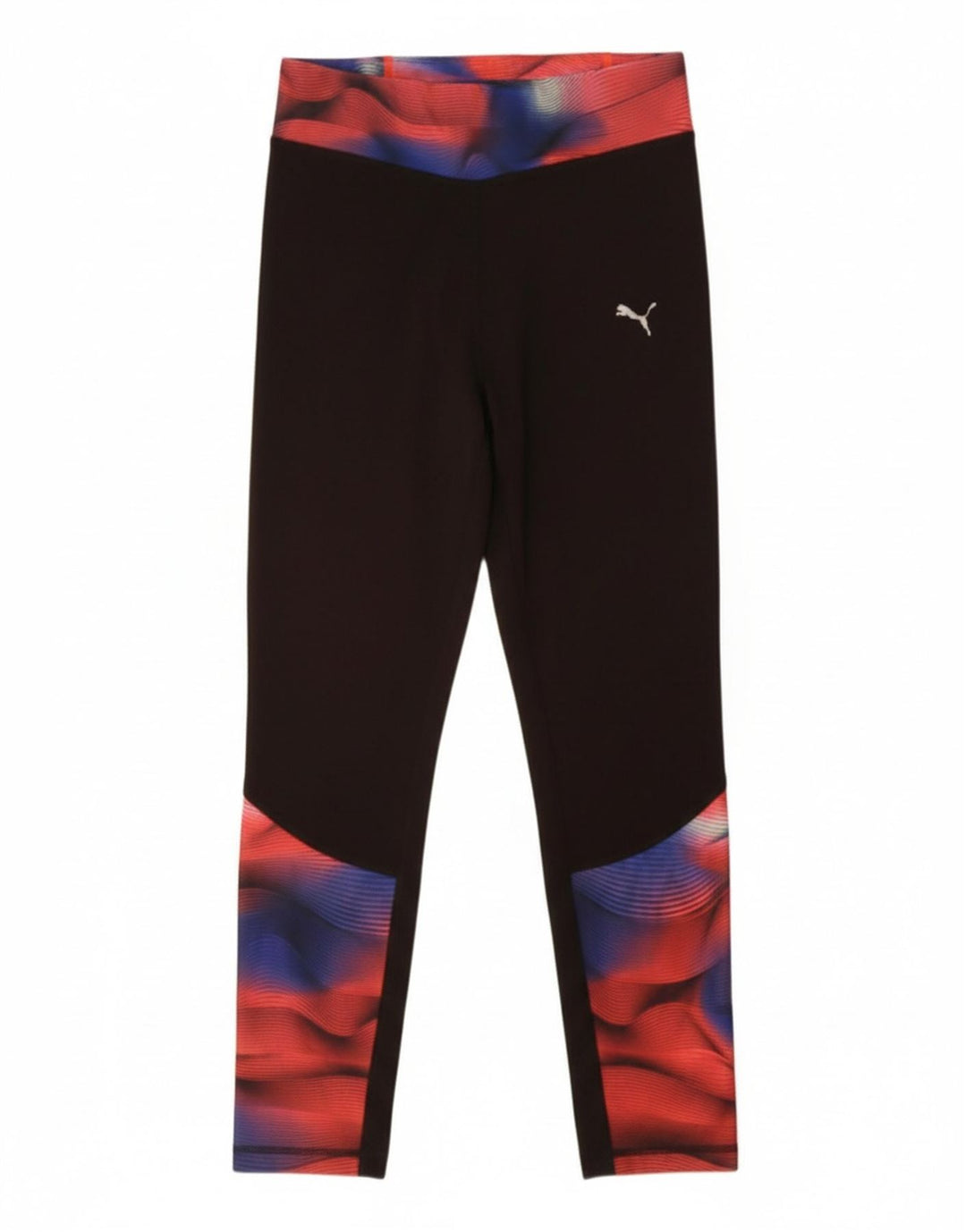 PUMA Girls Leggings 11-12 Years  Black Colourblock Polyester