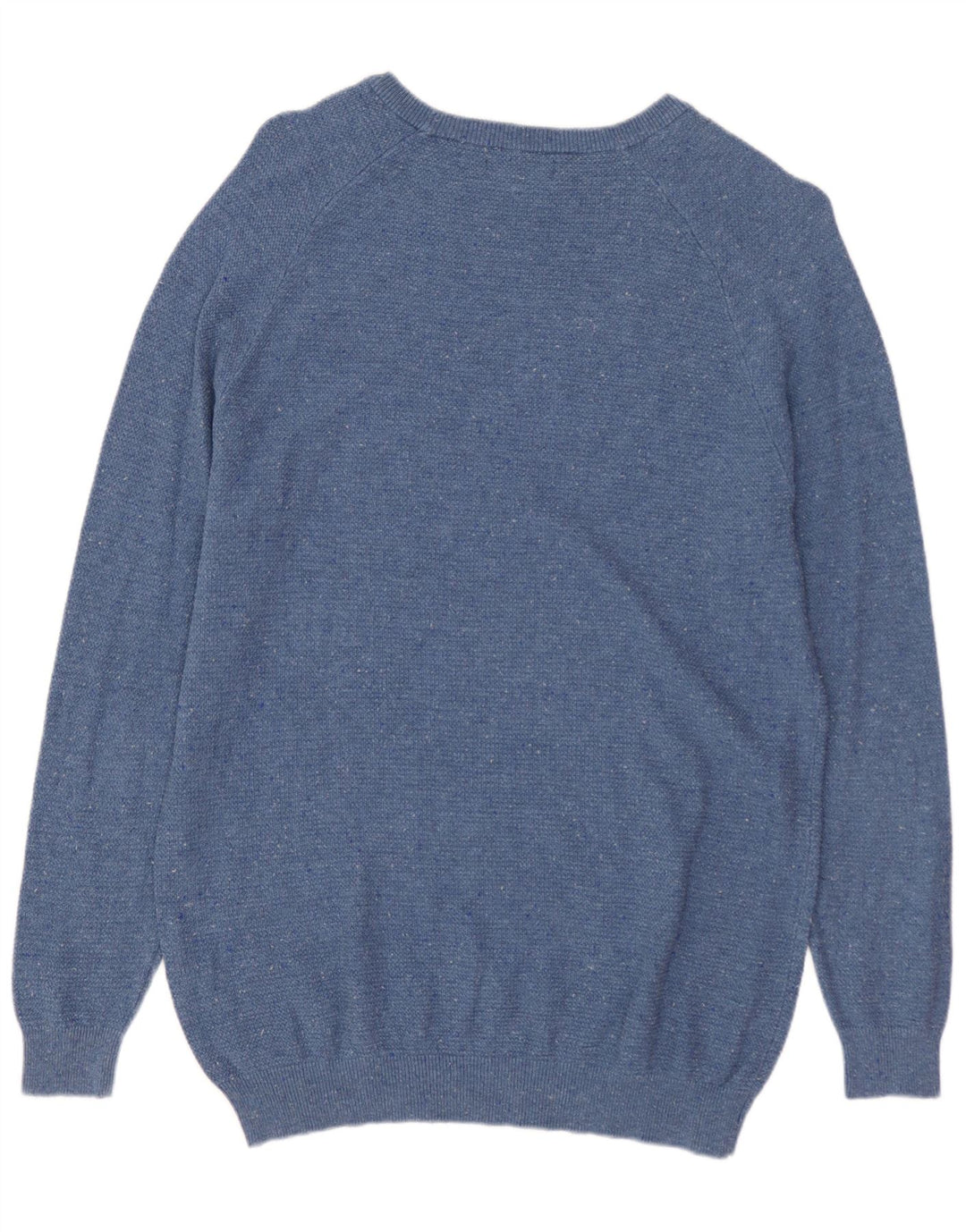 ZARA Hombre Jersey Cuello Barco Poliéster Moteado Azul Medio