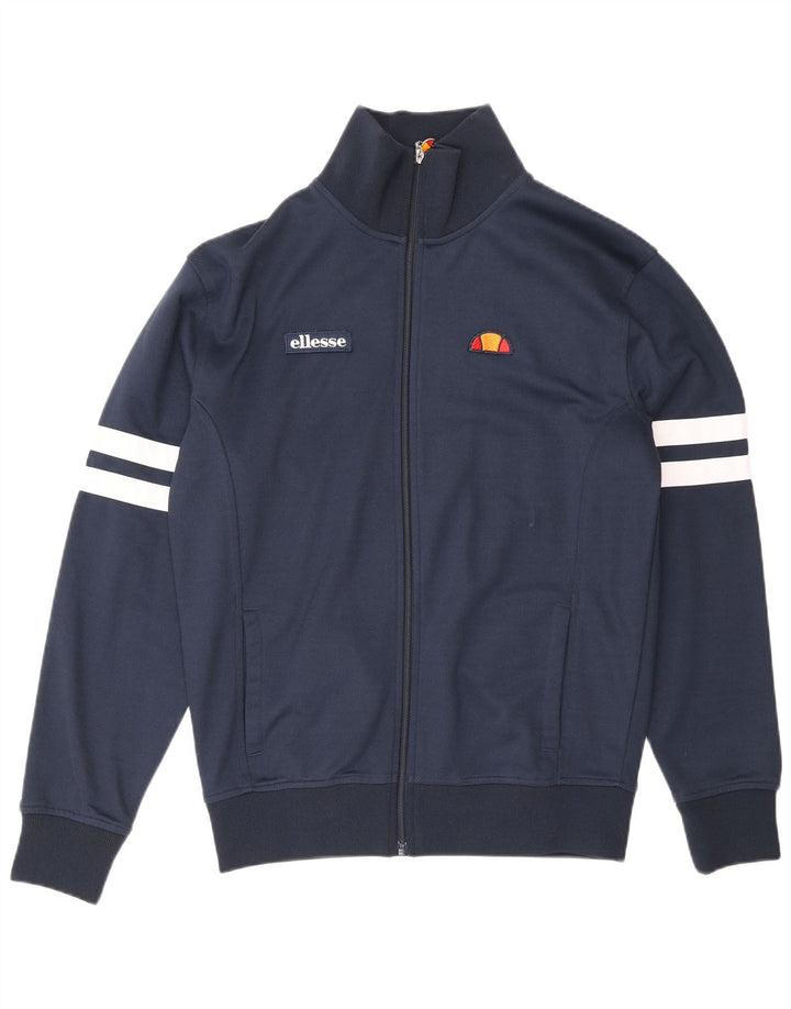 Ellesse Mens Chándal Top Chaqueta Pequeña Azul Marino Algodón
