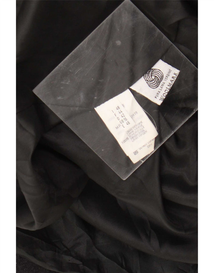 Abrigo cruzado vintage para mujer UK 46 Lana gris grande