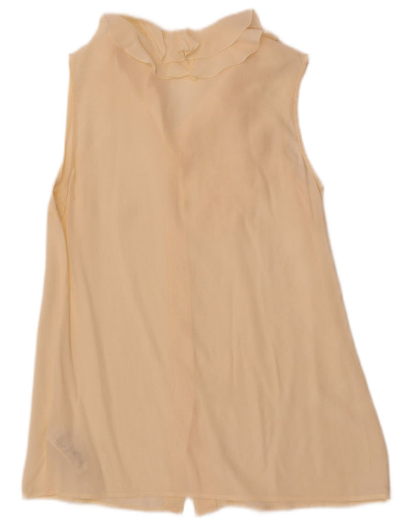 Falconeri Blusa sin mangas para mujer UK 42 Medium Off White