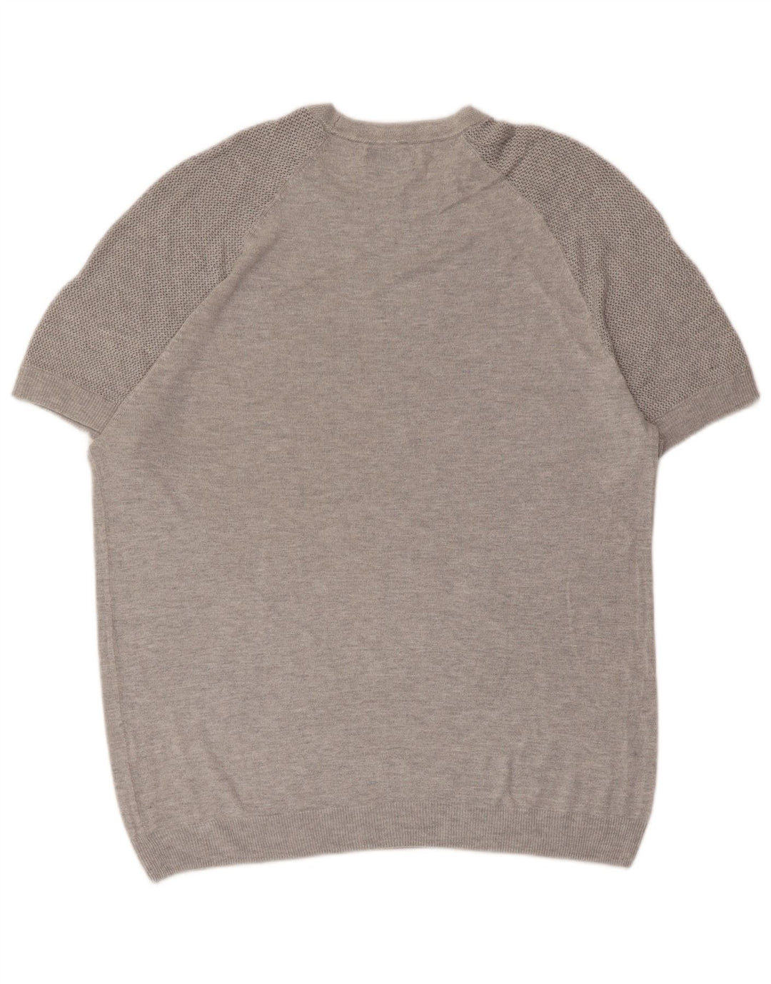 ZARA Hombre Jersey Jersey Manga Corta Cuello Redondo XL Gris