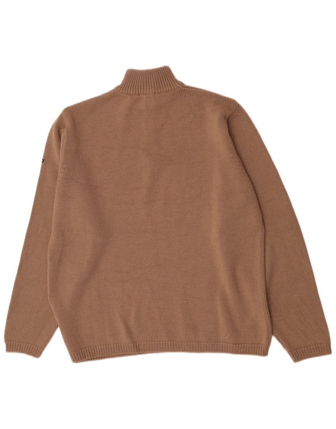 Canadiens - Jersey con cuello y cremallera para hombre, talla grande, lana marrón