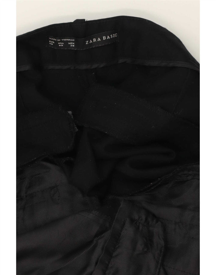 Zara Mujer Pantalones Cortos Rectos EU 40 Medium W30 L25 Negro