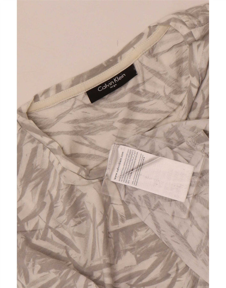 Calvin Klein Camiseta con estampado abstracto para hombre Top grande de algodón gris