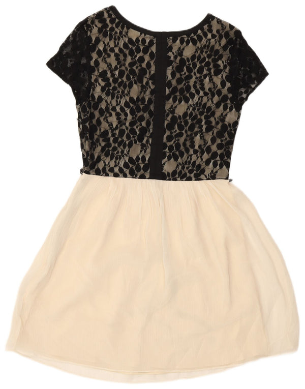 Oasis Vestido tubo de manga corta para mujer UK 8 Small Off White Floral