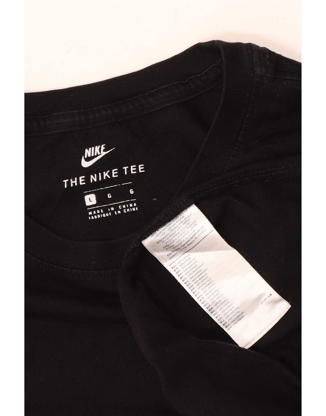 Nike Camiseta regular de manga corta para hombre Top grande de algodón negro