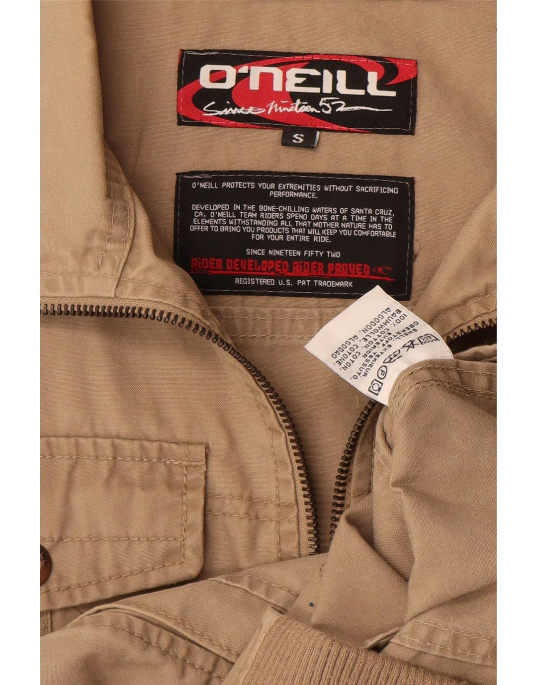 O'NEILL Chaqueta bomber para hombre UK 36 Small Beige Cotton