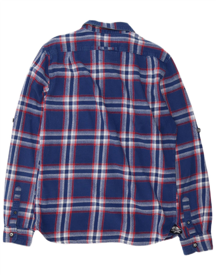 Superdry Camisa De Franela De Algodón A Cuadros Azul Marino Grande