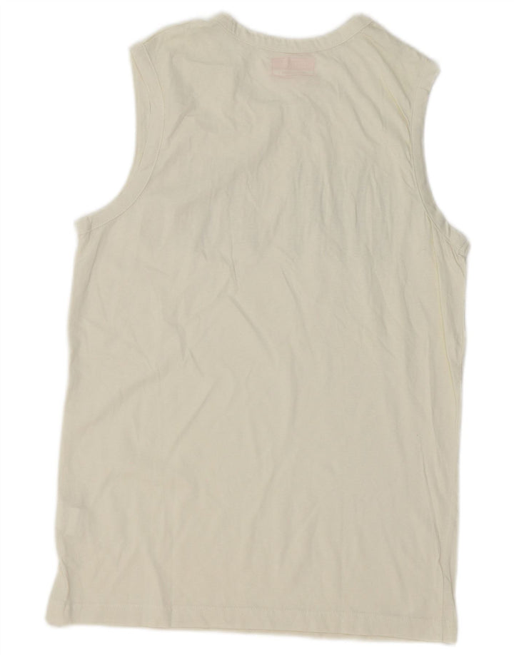 Kappa Hombre Camiseta Gráfica Top Medium Blanco Algodón