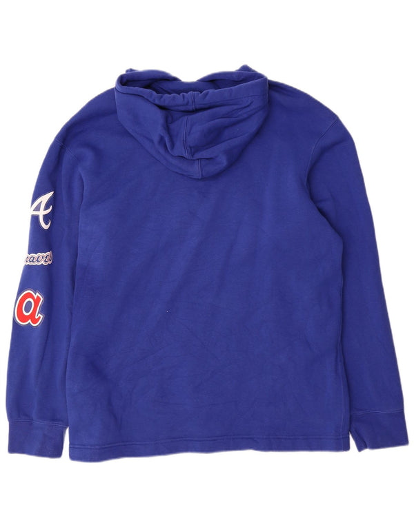 Nike Atlanta Braves Graphic Sudadera con capucha para hombre, color azul medio, algodón
