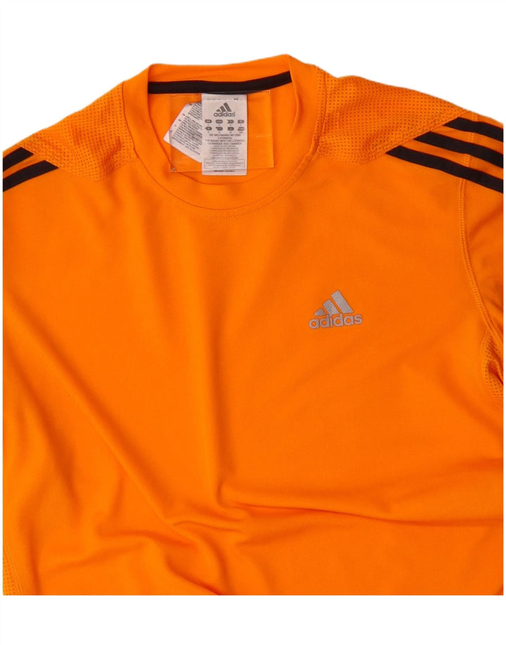 ADIDAS Mens T-Shirt Top Small Orange Polyester