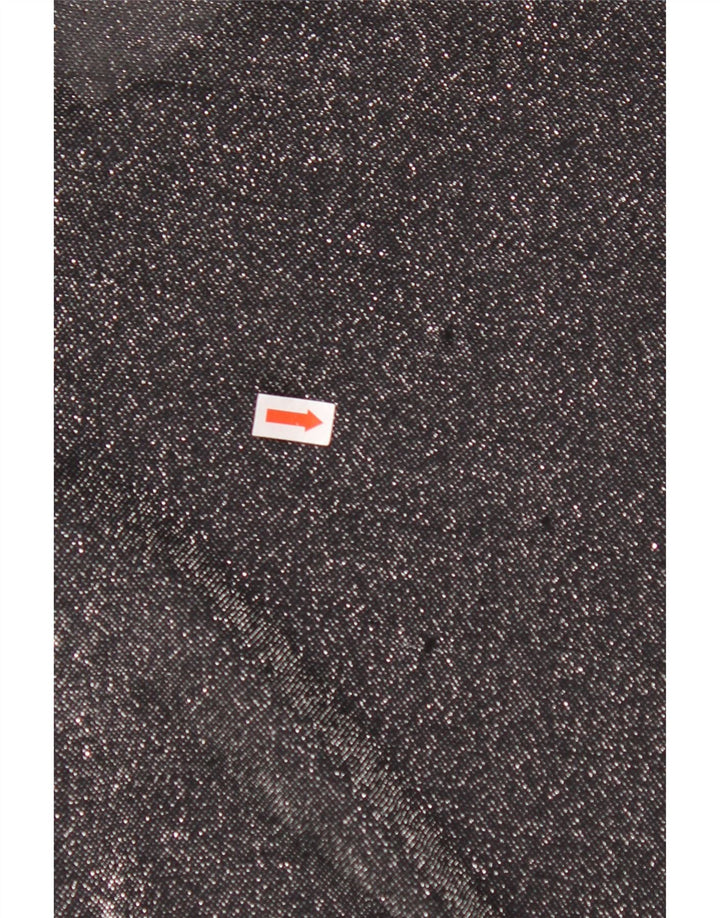 VINTAGE Blusa camisa de gran tamaño para mujer Reino Unido 16 Poliéster moteado negro grande