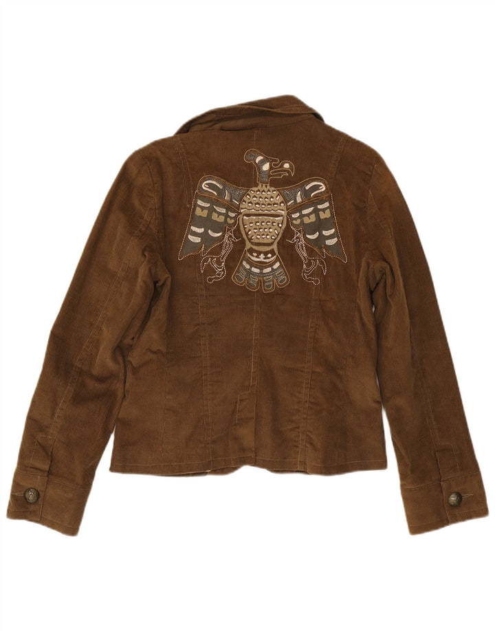 Extyn Chaqueta Blazer de Pana con 2 Botones para Mujer UK 42 Algodón Marrón Medio