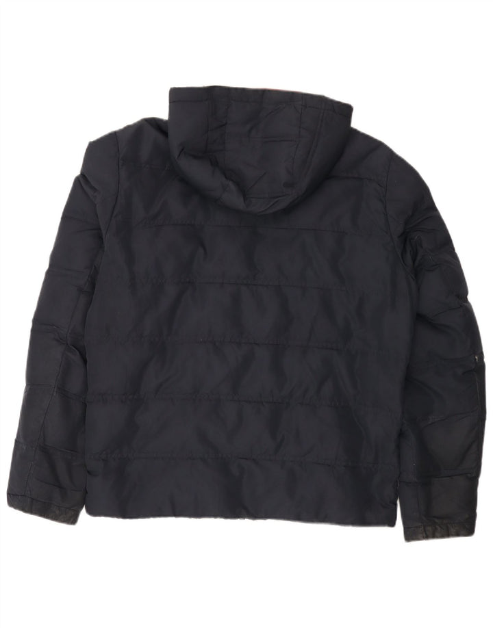 Michael Kors Chaqueta acolchada con capucha para hombre UK 38 Medium Azul marino Poliéster