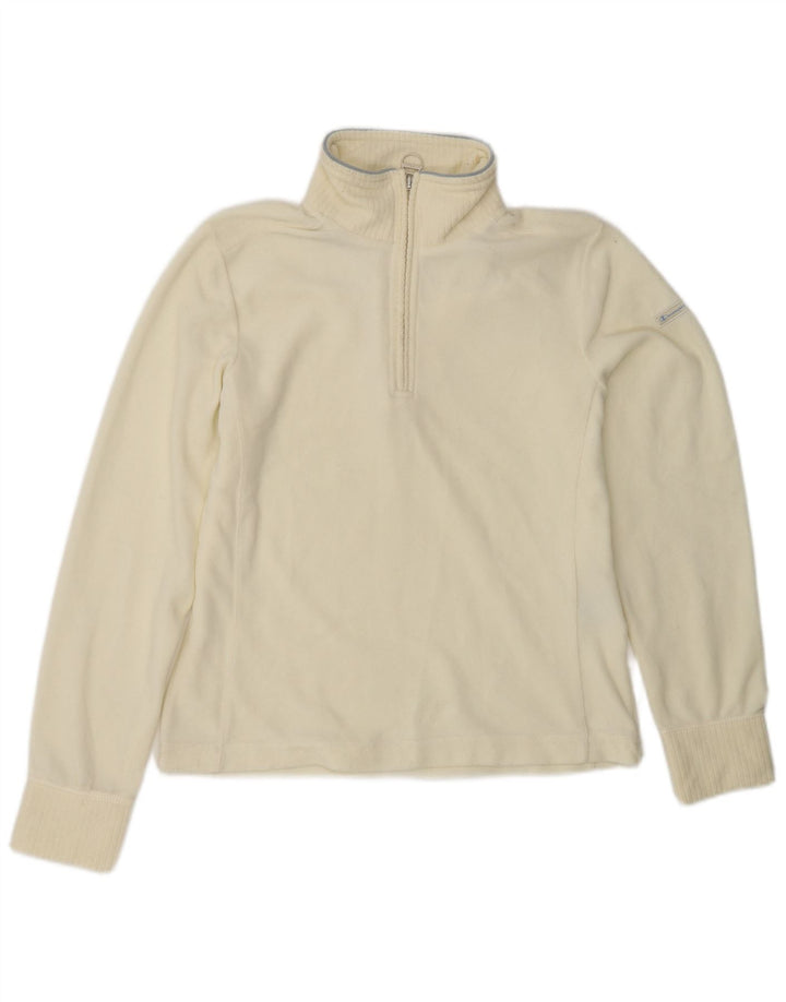 CHAMPION Jersey de forro polar con cuello y cremallera de fácil ajuste para mujer UK 10 Small Off White