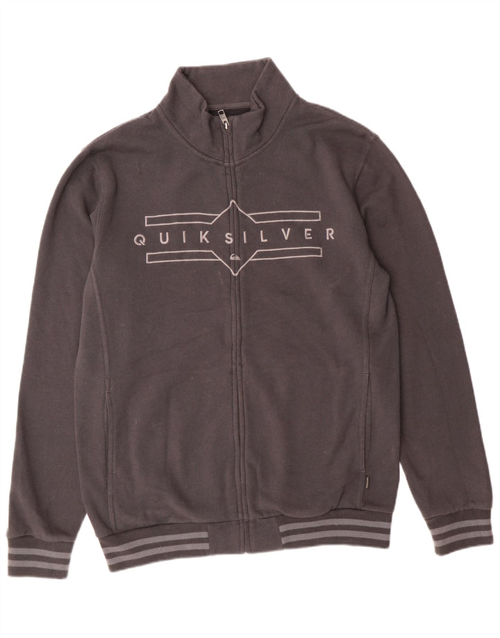 Quiksilver Hombre Graphic Chándal Top Chaqueta Deportiva De Algodón Gris Medio