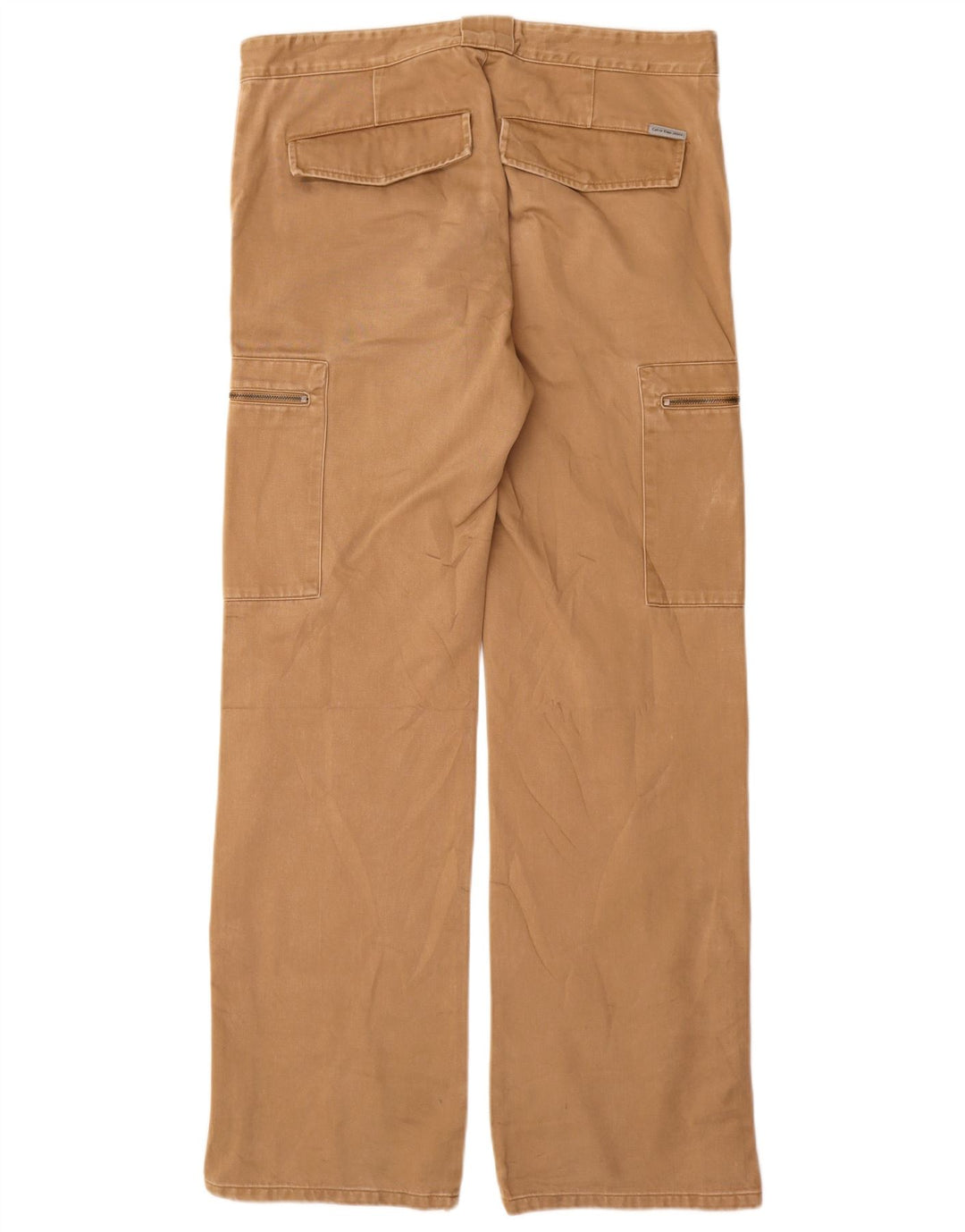 CALVIN KLEIN Pantalón cargo recto para hombre W34 L34 Algodón beige