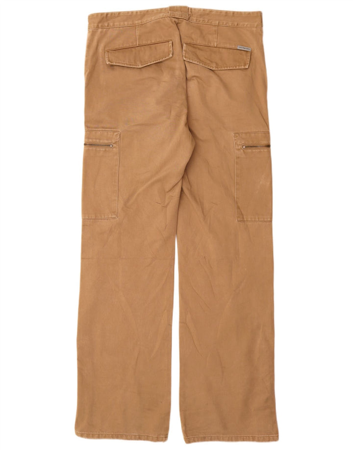 CALVIN KLEIN Pantalón cargo recto para hombre W34 L34 Algodón beige