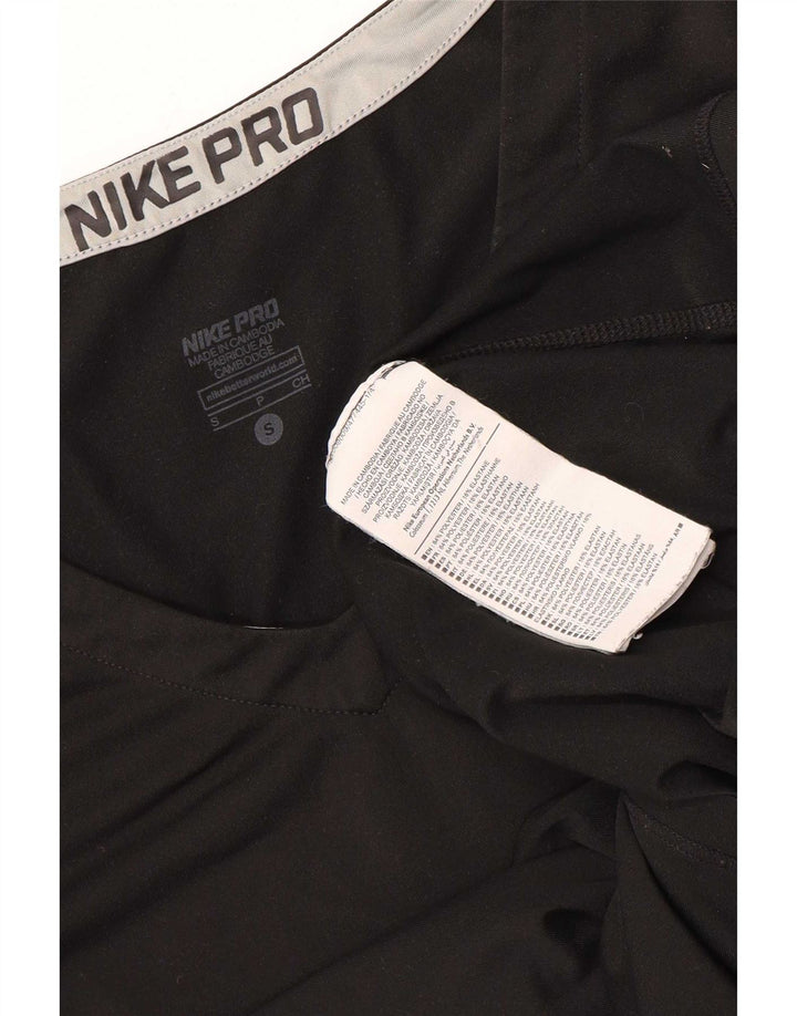 Nike Mujer Dri Fit Top Manga Larga UK 8 Pequeño Poliéster Negro