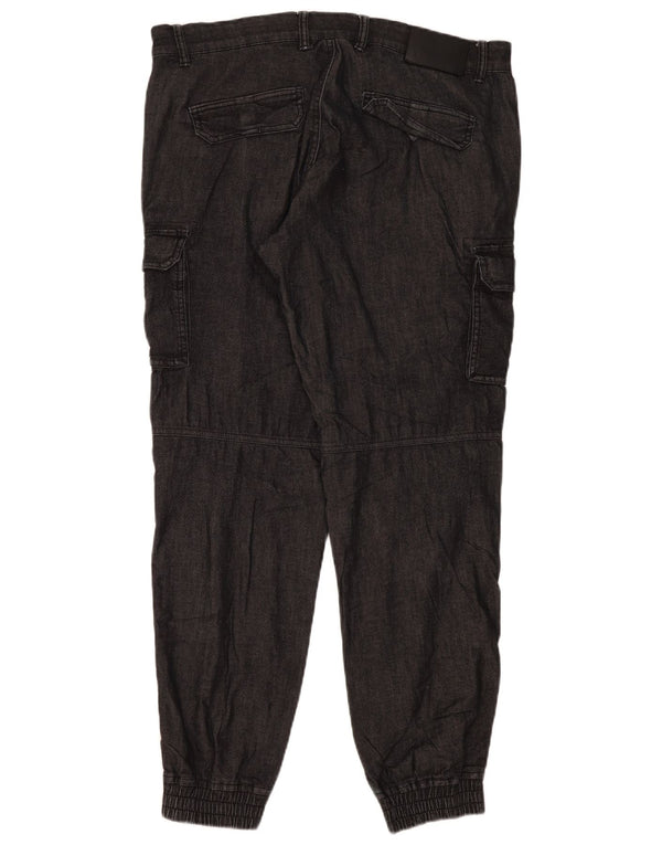 Gas Mujer Joggers Cargo Pantalones XL W36 L31 Algodón Gris