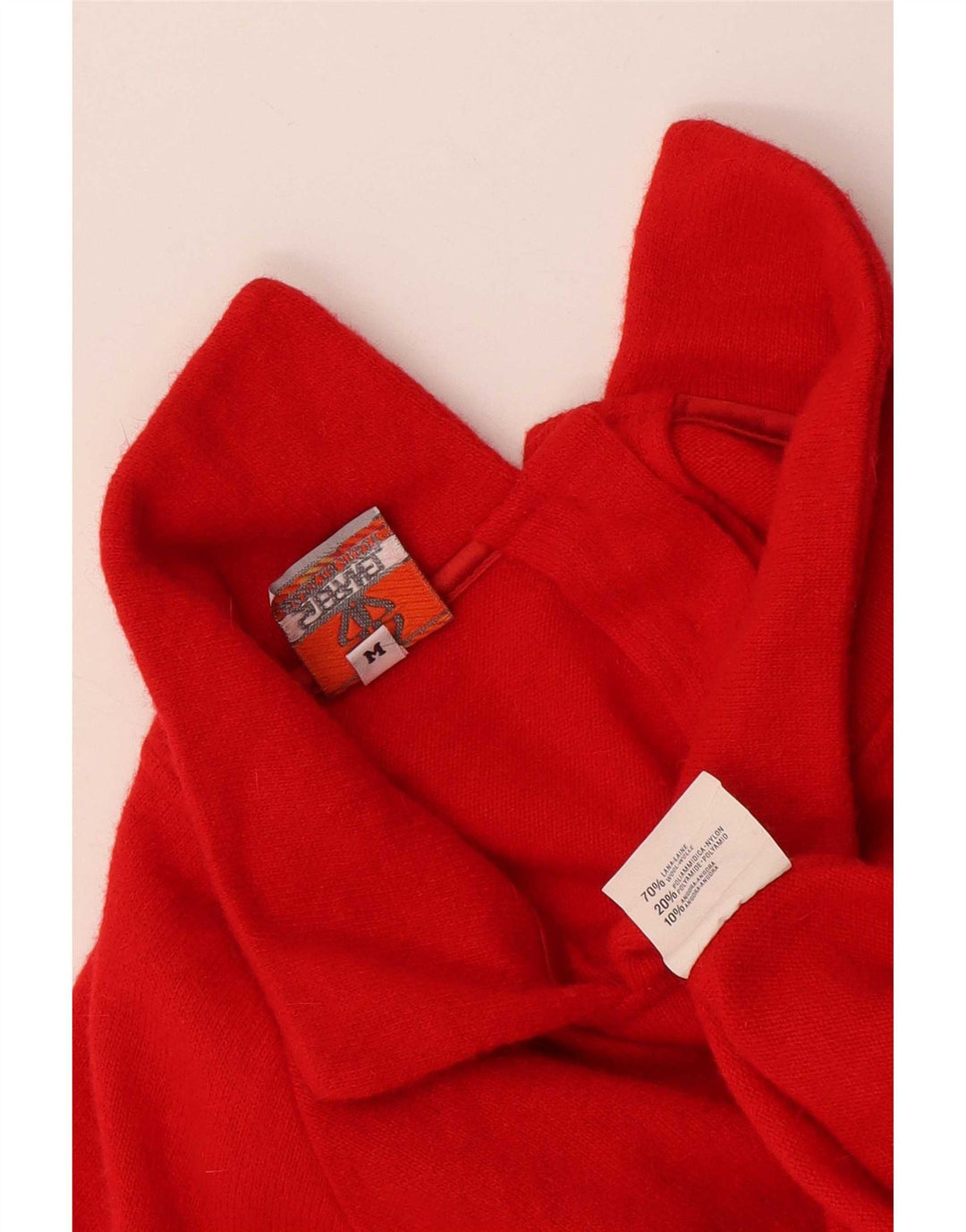 Stefanel Suéter extragrande con cuello tipo polo para mujer, talla 44, color rojo medio