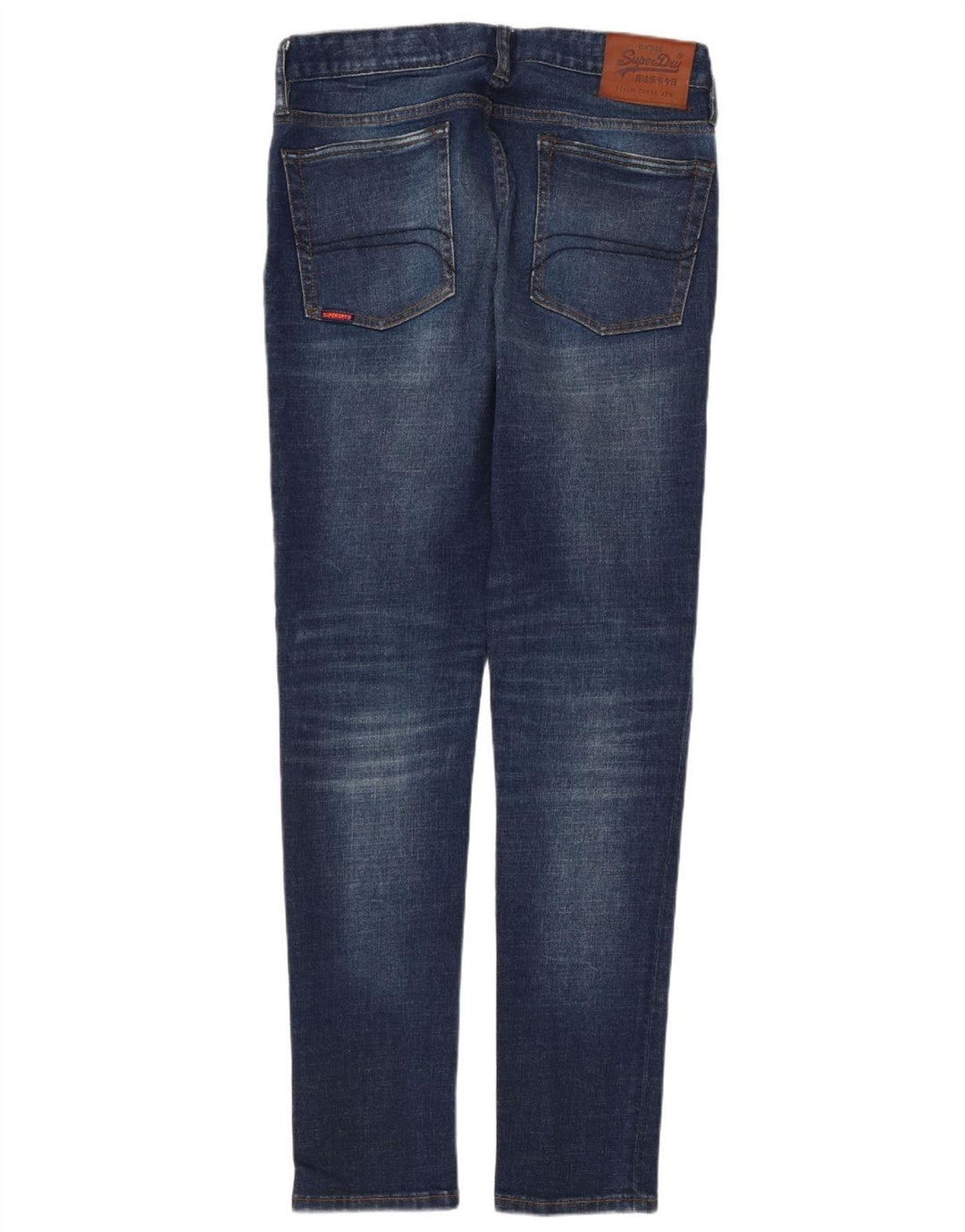 SUPERDRY Vaqueros ajustados desgastados para hombre W32 L29 Algodón azul