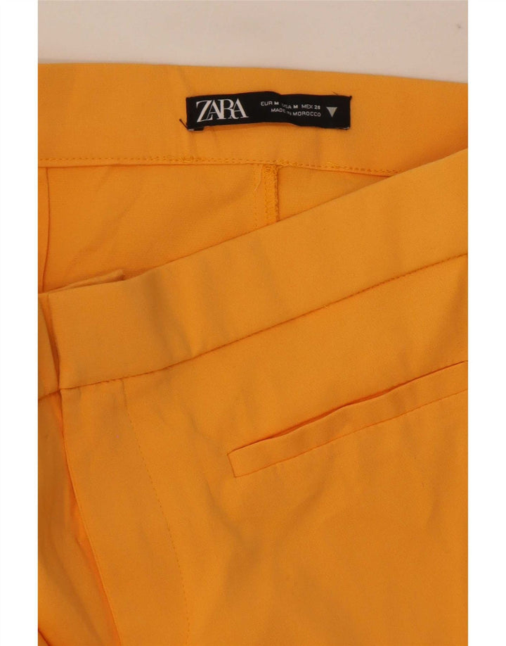 Zara Mujer Pantalones Casuales Bootcut Medianos W30 L26 Amarillo