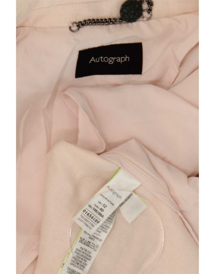 Marks & Spencer Chaqueta Blazer Autograph para Mujer UK 12 Poliéster Rosa Mediano