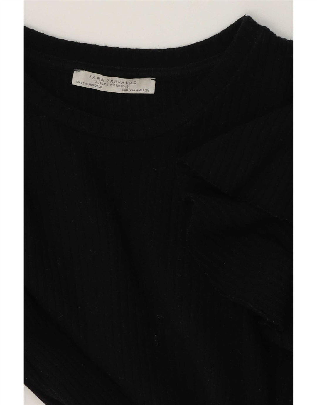 Zara Mujer Blusa Top UK 42 Mediano Negro